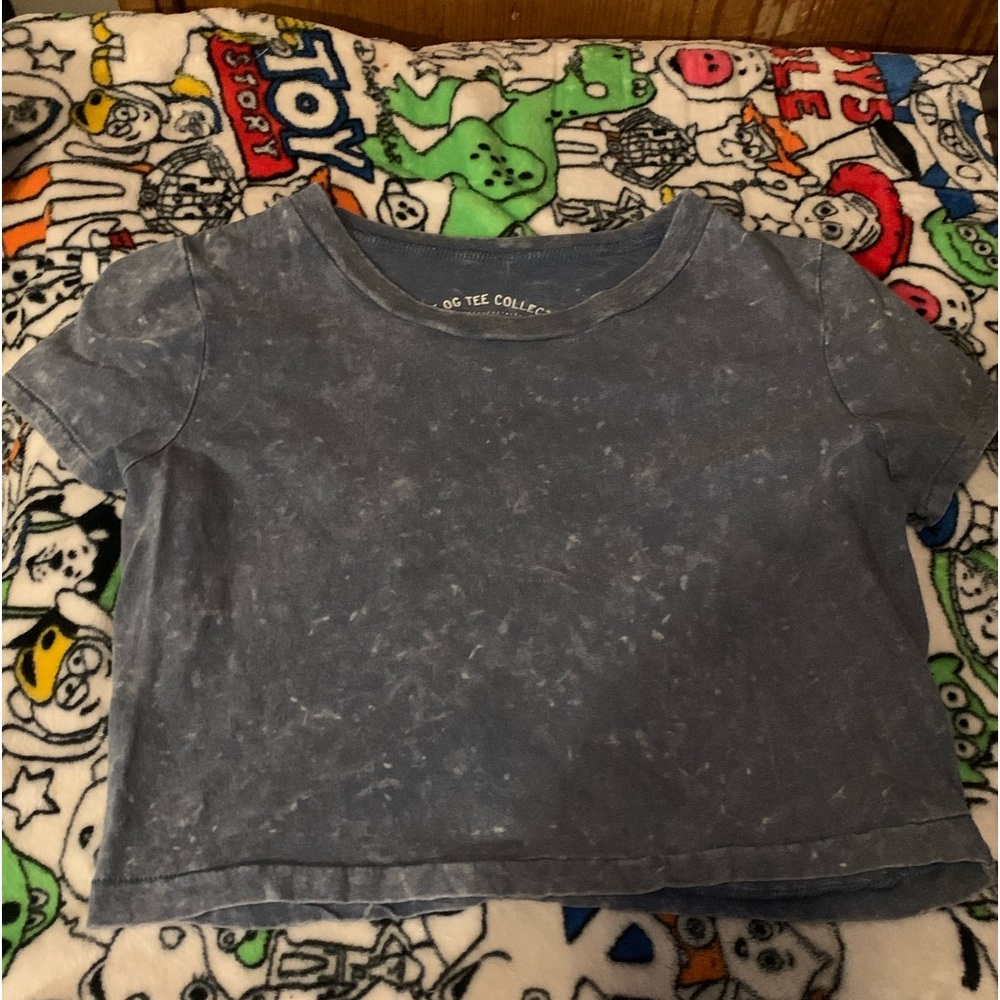 Aeropostale crop top washed blue grey shirt og tee collection 90’s slim kate tee